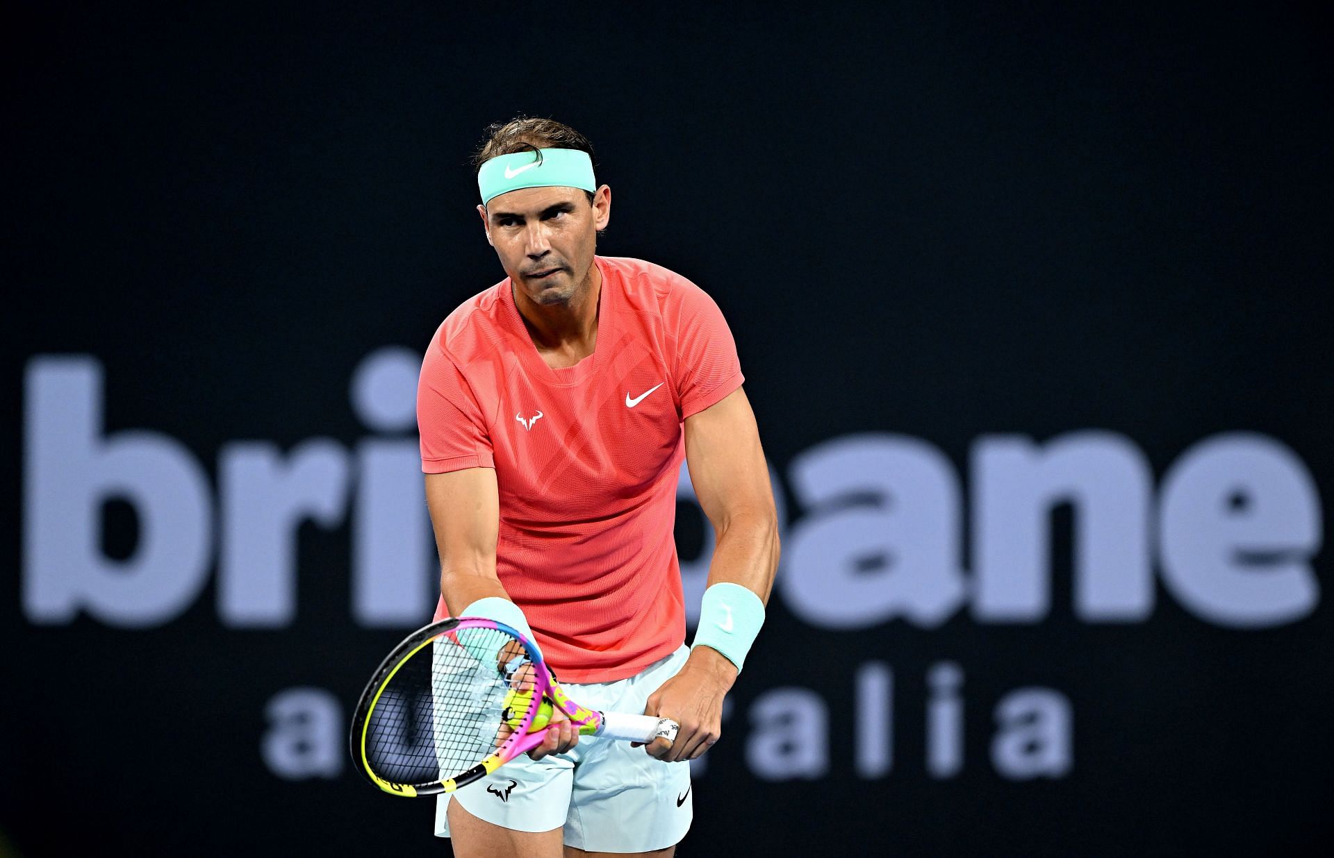 Rafael Nadal at the 2024 Brisbane International.