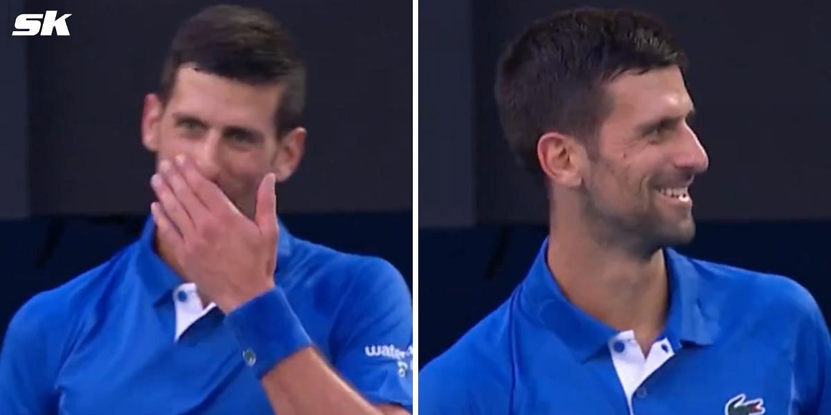 Novak Djokovic checks in with a spectator