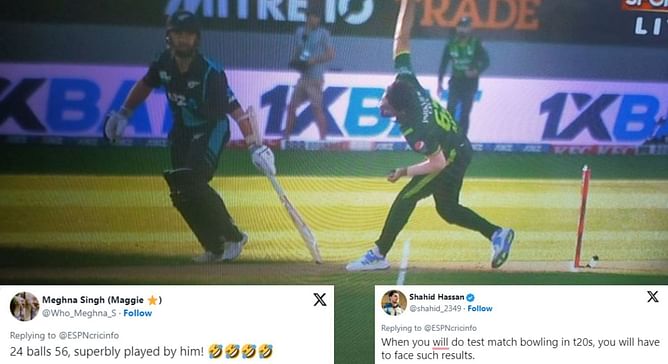 "24 balls 56, superbly played" - Fans react sarcastically to Aamer Jamal's expensive spell in NZ vs PAK 1st T20I
