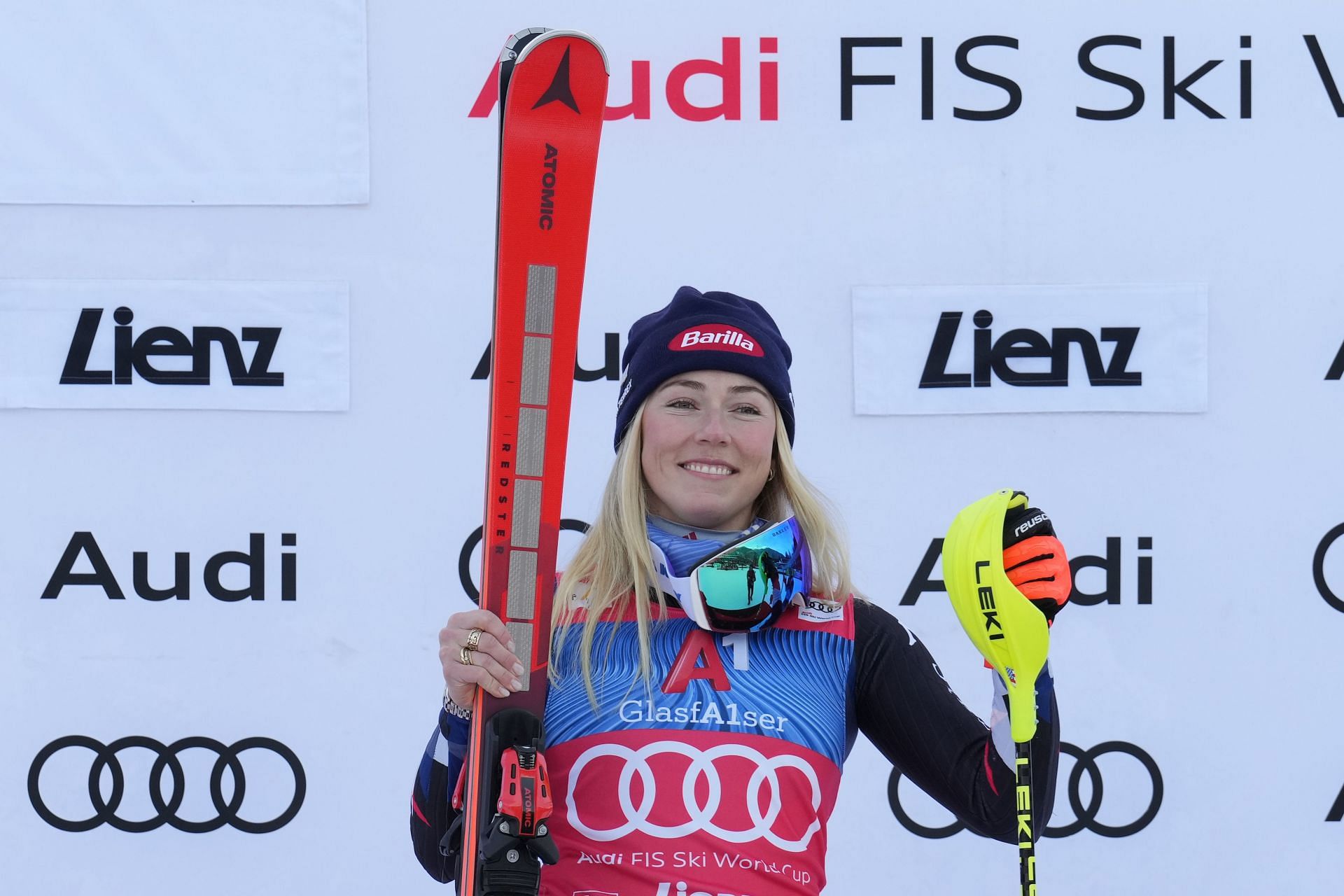 Mikaela Shiffrin during the Audi FIS Alpine Ski World Cup Women&#039;s Slalom on December 29, 2023 in Lienz, Austria.