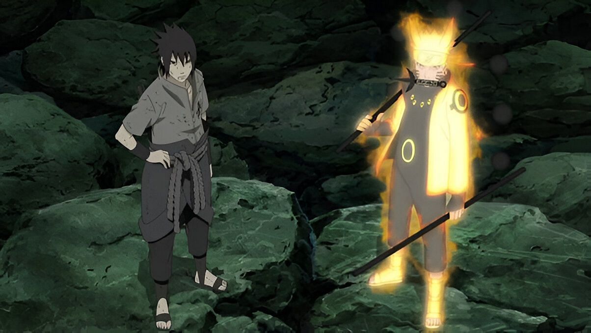 Sasuke &amp; Naruto both awaken their Six Paths Powers (Image via Studio Pierrot)