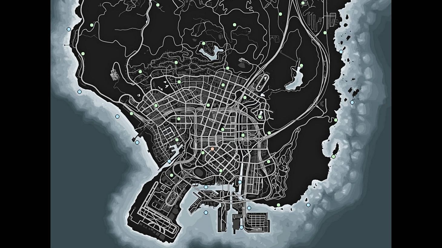 Все местоположения завода пейота 2/2 на карте (изображение взято с сайта gtalens.com)
