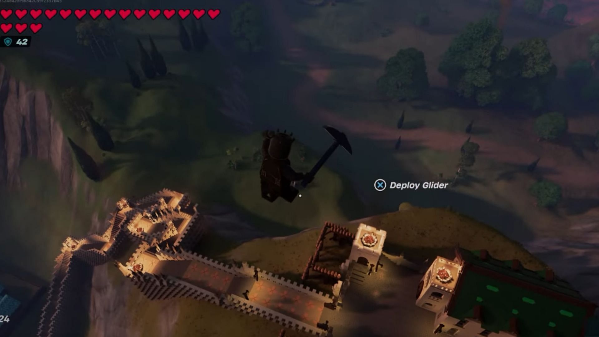 Use the Launch Pad to perform long jumps in LEGO Fortnite (Image via YouTube/ Gamers Heroes)