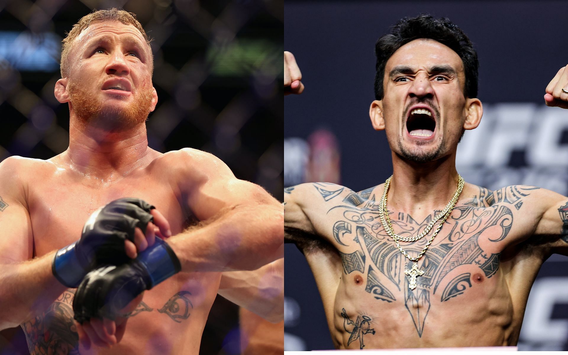 Justin Gaethje [left] vs. Max Holloway [right] for BMF title at UFC 300 [Image via Getty Images] 