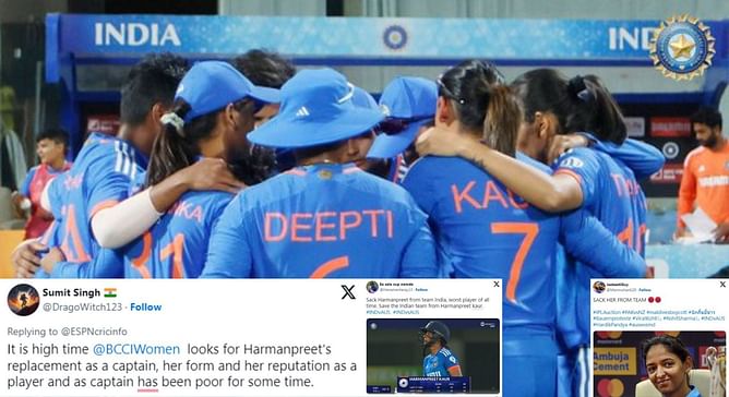 "Sack Harmanpreet Kaur from team" - Fans react to India Women’s seven-wicket loss to Australia Women in series decider