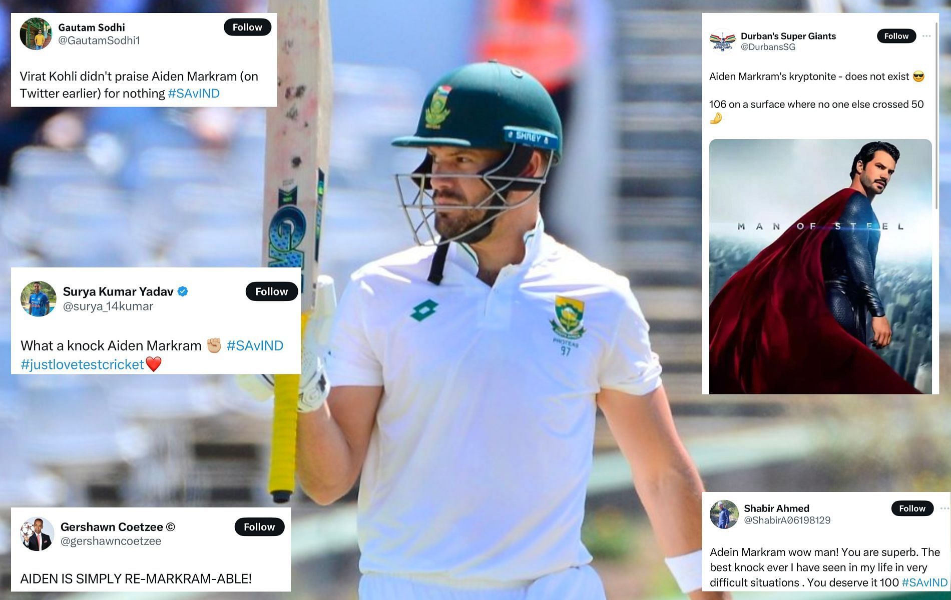 Aiden Markram earned widespread praise for his knock.