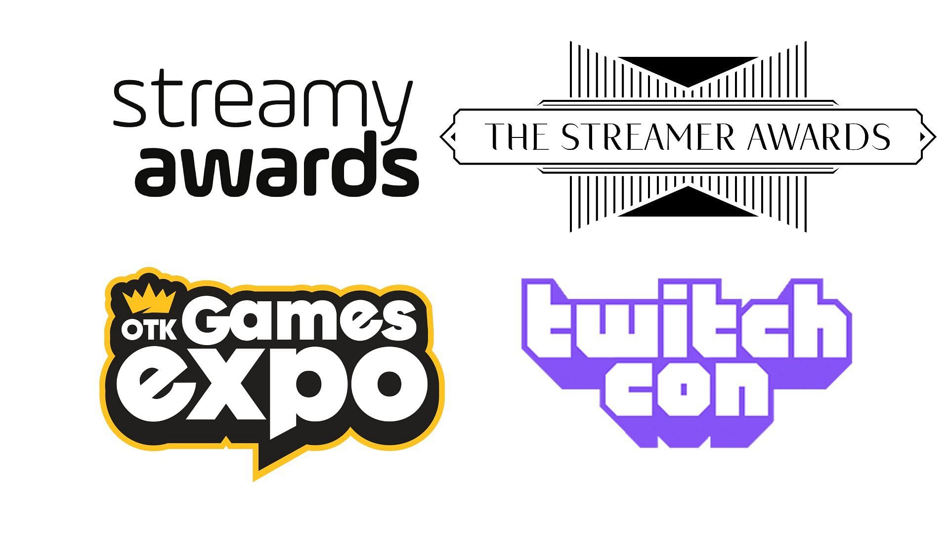 These upcoming events are sure to excite fans and creators alike in the streaming world. (Image via OTKGamesExpo, TwitchCon, StreamyAwards and TheStreamerAwards)