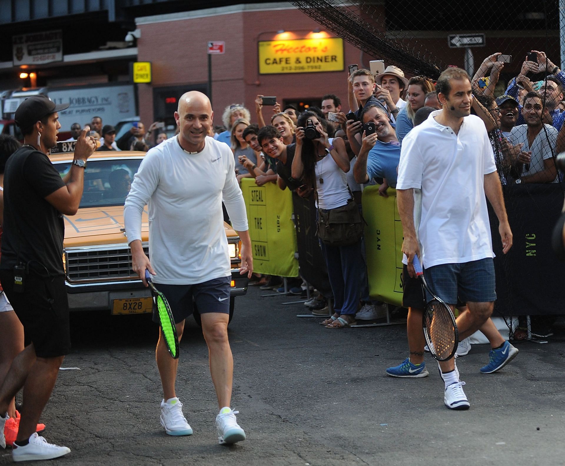 Andre Agassi (L) & Pete Sampras at a recent event