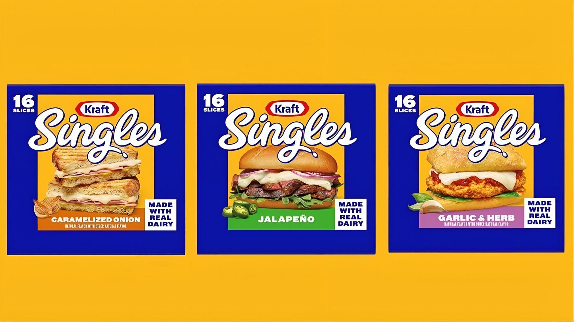 Kraft introduces new Singles Cheese Slice flavors (Image via Kraft) 