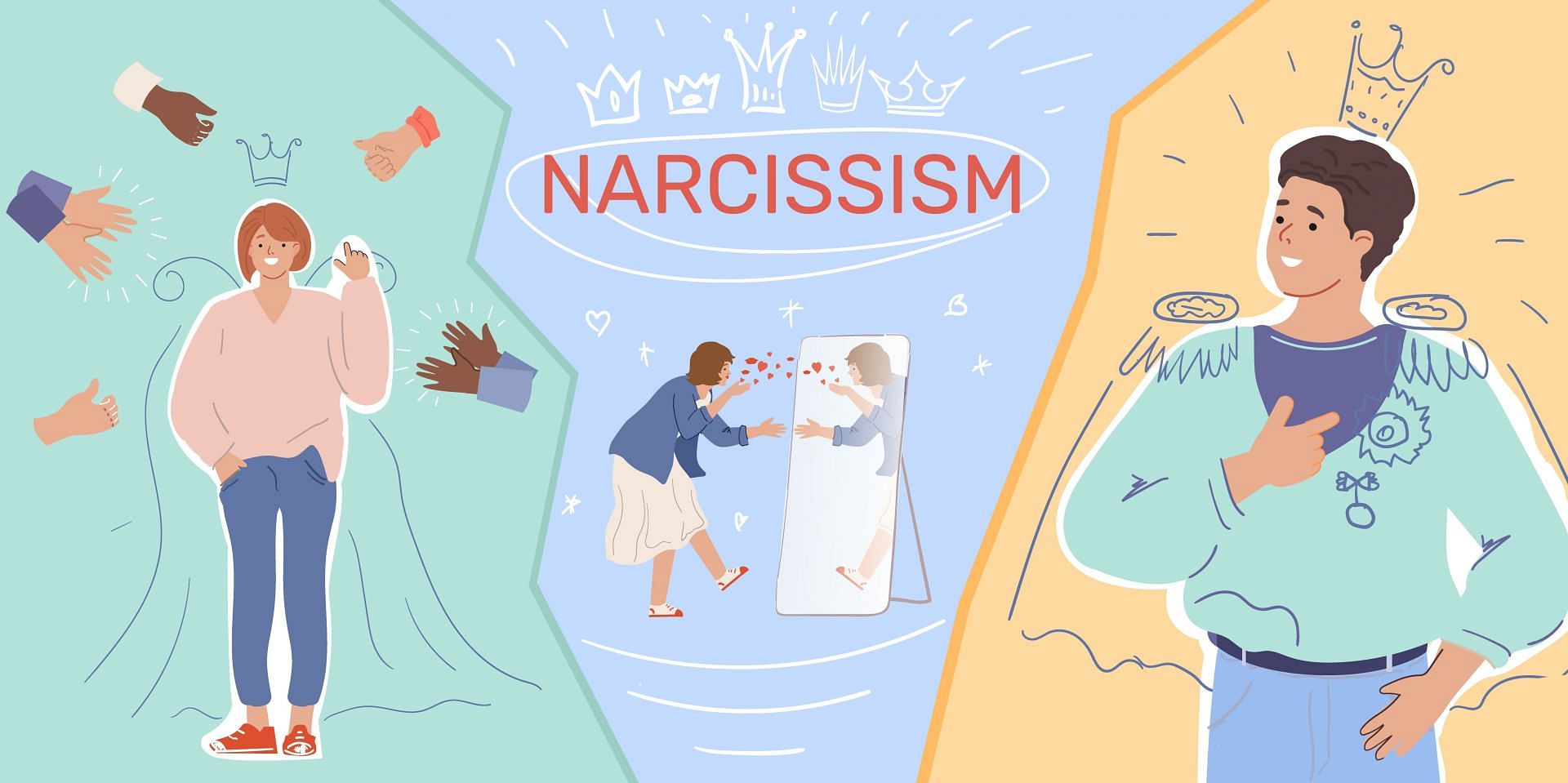 Malignant narcissism can turn into a personality disorder. (Image via Freepik/ Macrovector)