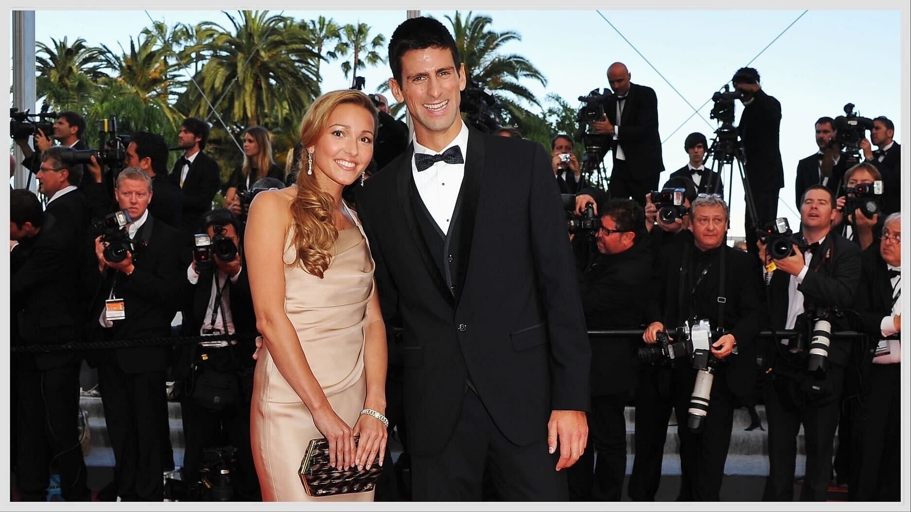 Novak Djokovic and his wife Jelena Djokovic 