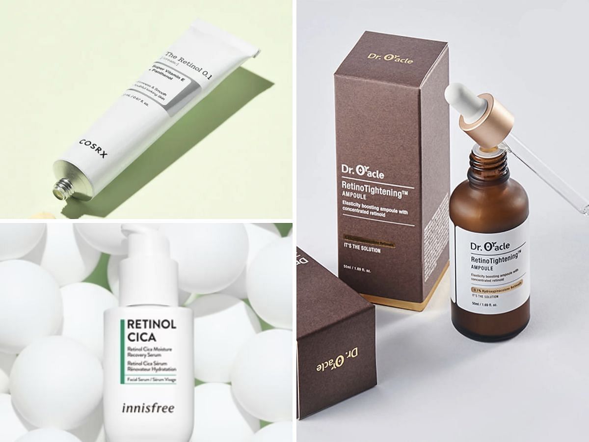 Retinol-infused Korean skincare products (Image via Sportskeeda)
