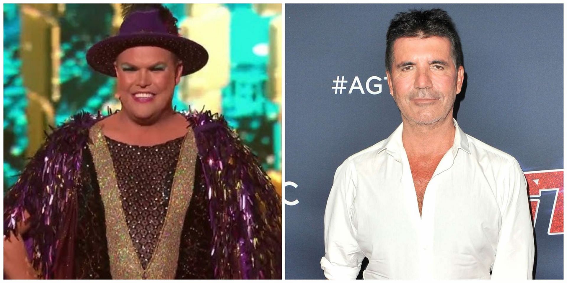 Simon Cowell and a contestant get into an argument on AGT: Fantasy League. (Image via NBC)