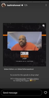 Taahirah O'Neal's IG story