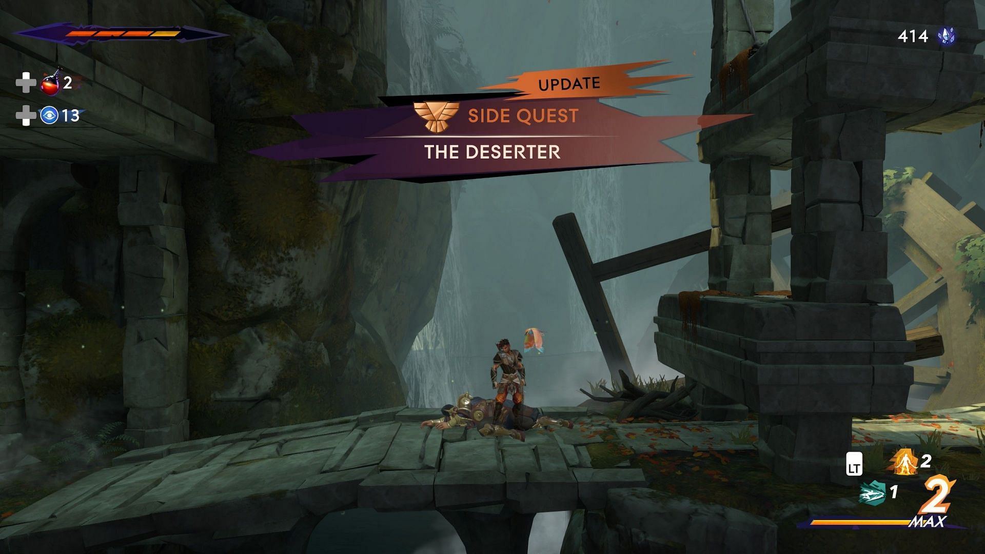 The Deserter side quest from Prince of Persia The Lost Crown. (Image via Ubisoft)