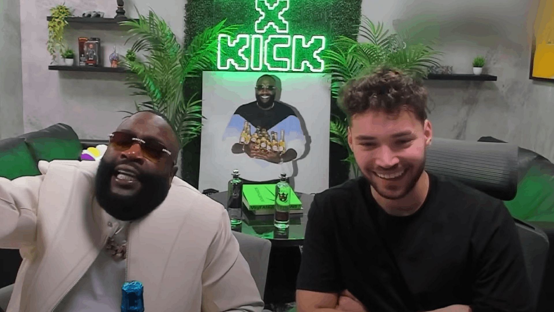 Viewers took side as Rick Ross offered a huge reward for a potential boxing match. (Image via AdinRoss/Kick)