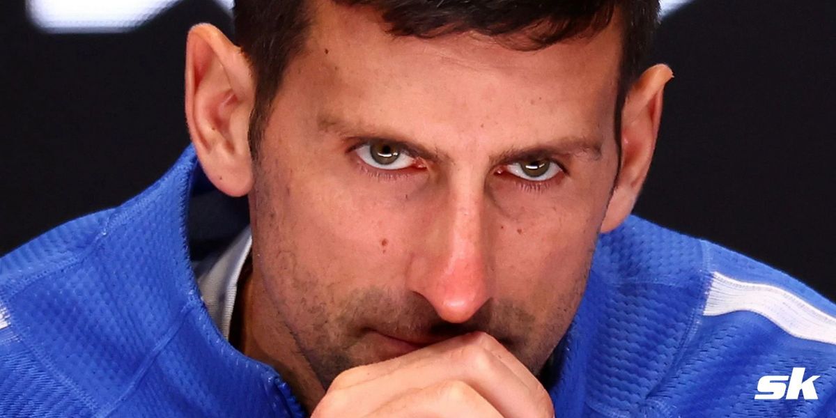 Novak Djokovic addresses a press conference