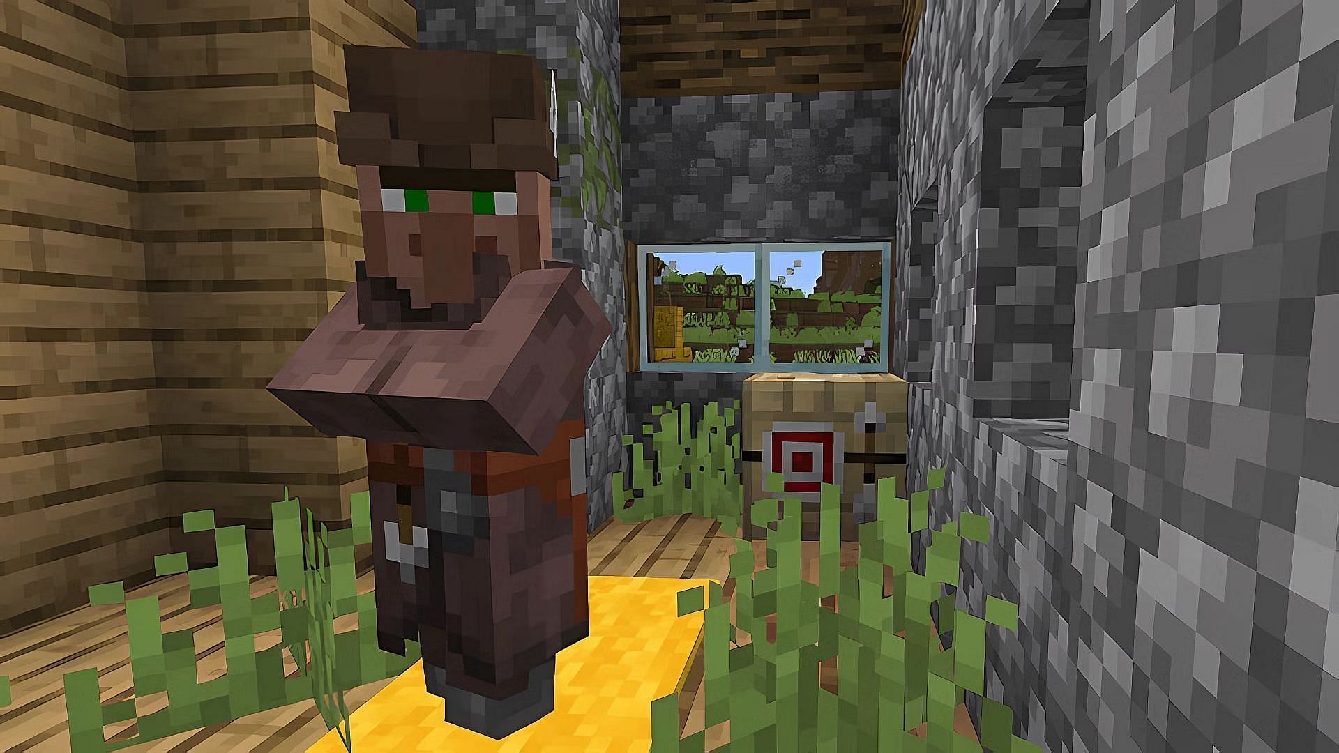 Fletchers are Minecraft&rsquo;s masters of bows, crossbows, and their ammunition (Image via Mojang)