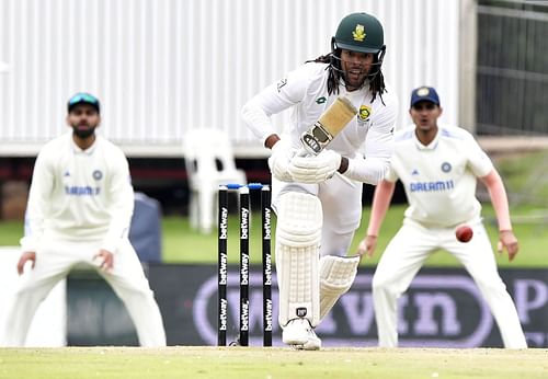 Tony de Zorzi in action in the Boxing Day Test against India a few weeks ago.