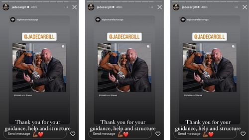 Cargill sends a heartfelt message on Instagram.