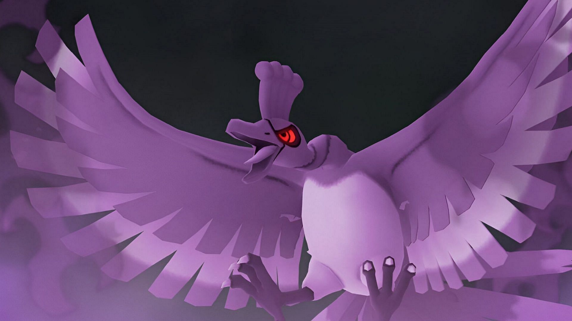 Shadow Ho-Oh in a Pokemon GO Giovanni promo (Image via Niantic)