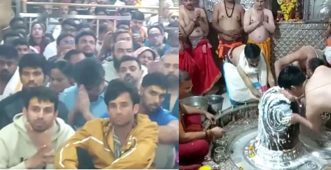 [Watch] Indian cricketers offer prayers at Mahakaleshwar Temple in Ujjain after 2nd T20I win over Afghanistan