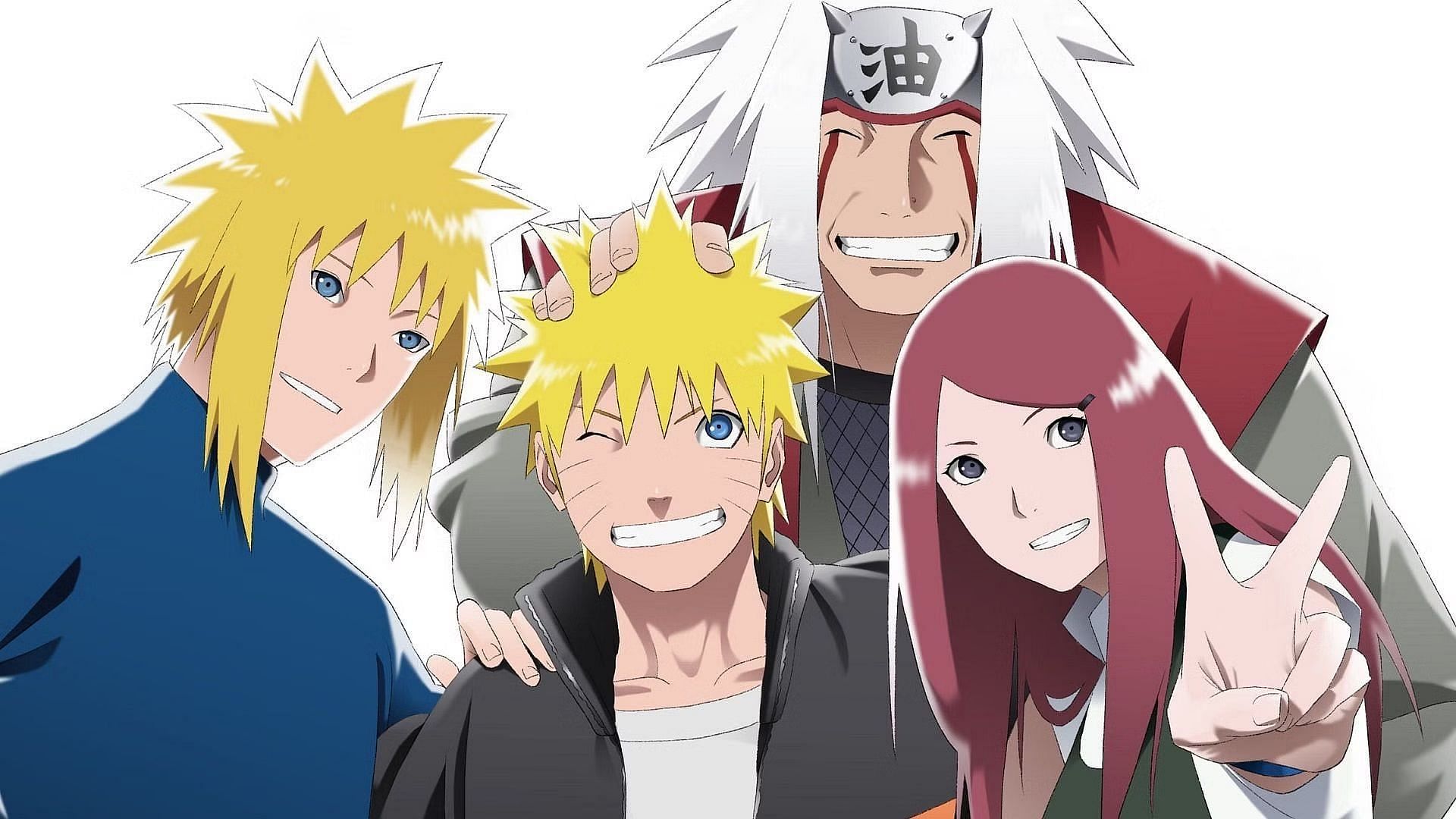 Naruto as seen with his parents and Jiraiya (Image via Studio Pierrot)