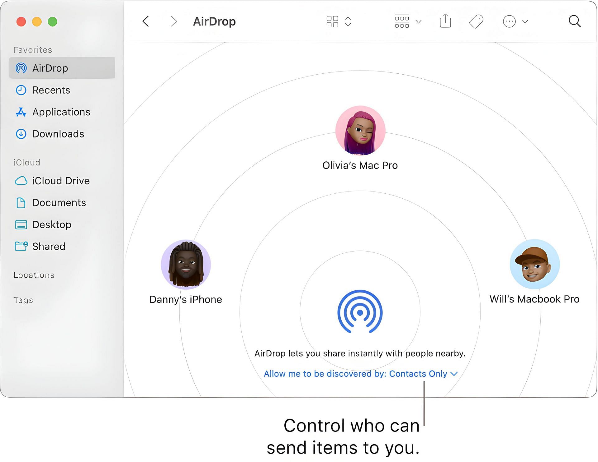 macOS Airdrop feature (Image via Apple)