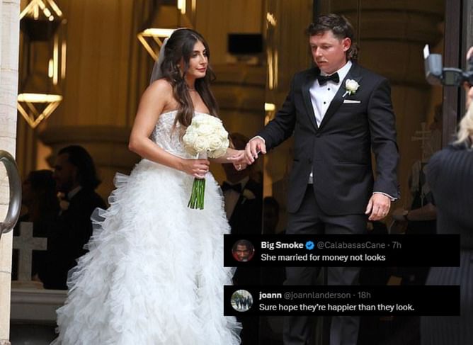 “Sure hope they're happier than they look" - Cam Smith and wife Shanel Naoum’s wedding pictures create buzz among golf fans online