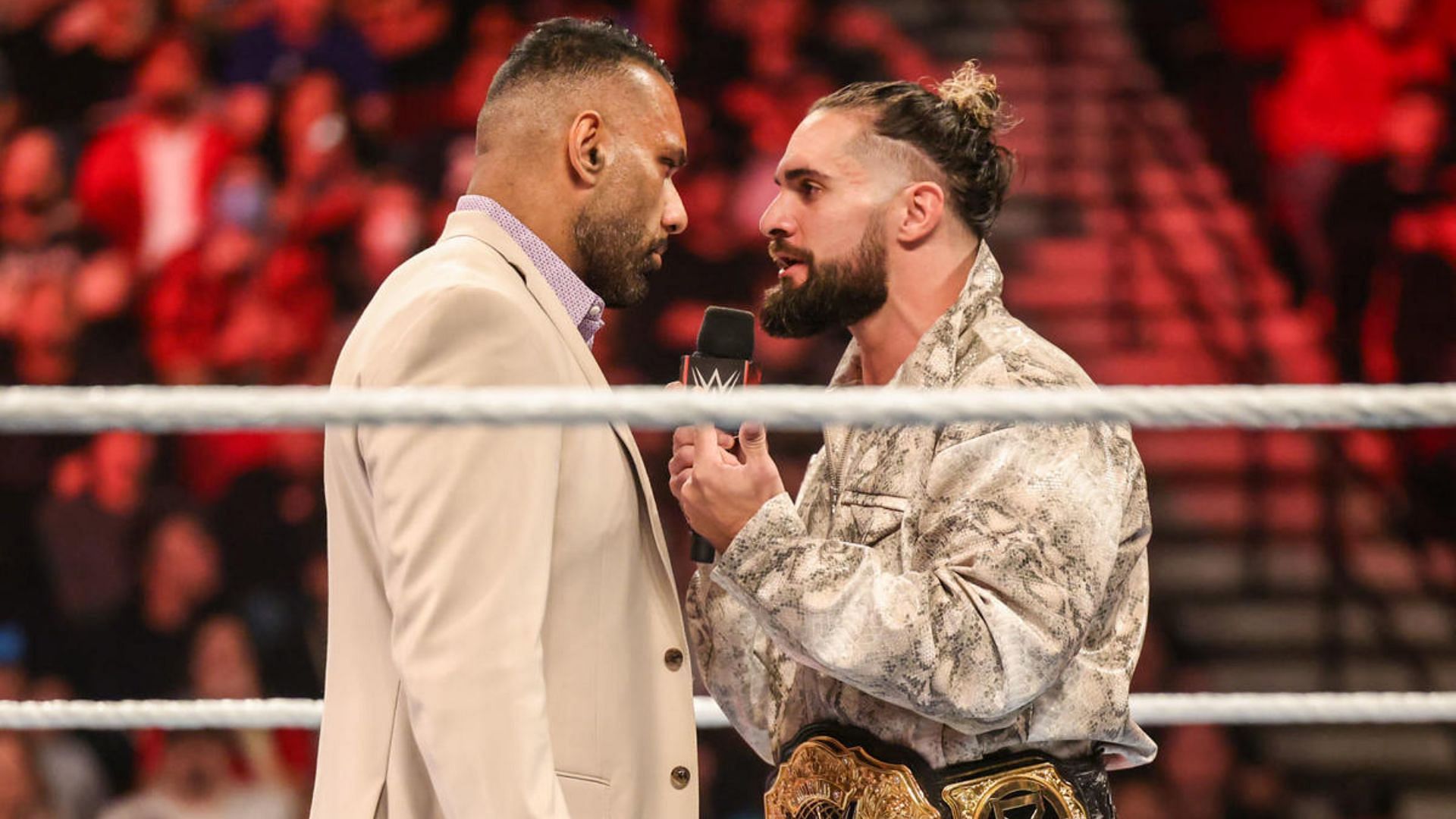 Jinder Mahal and Seth Rollins on RAW
