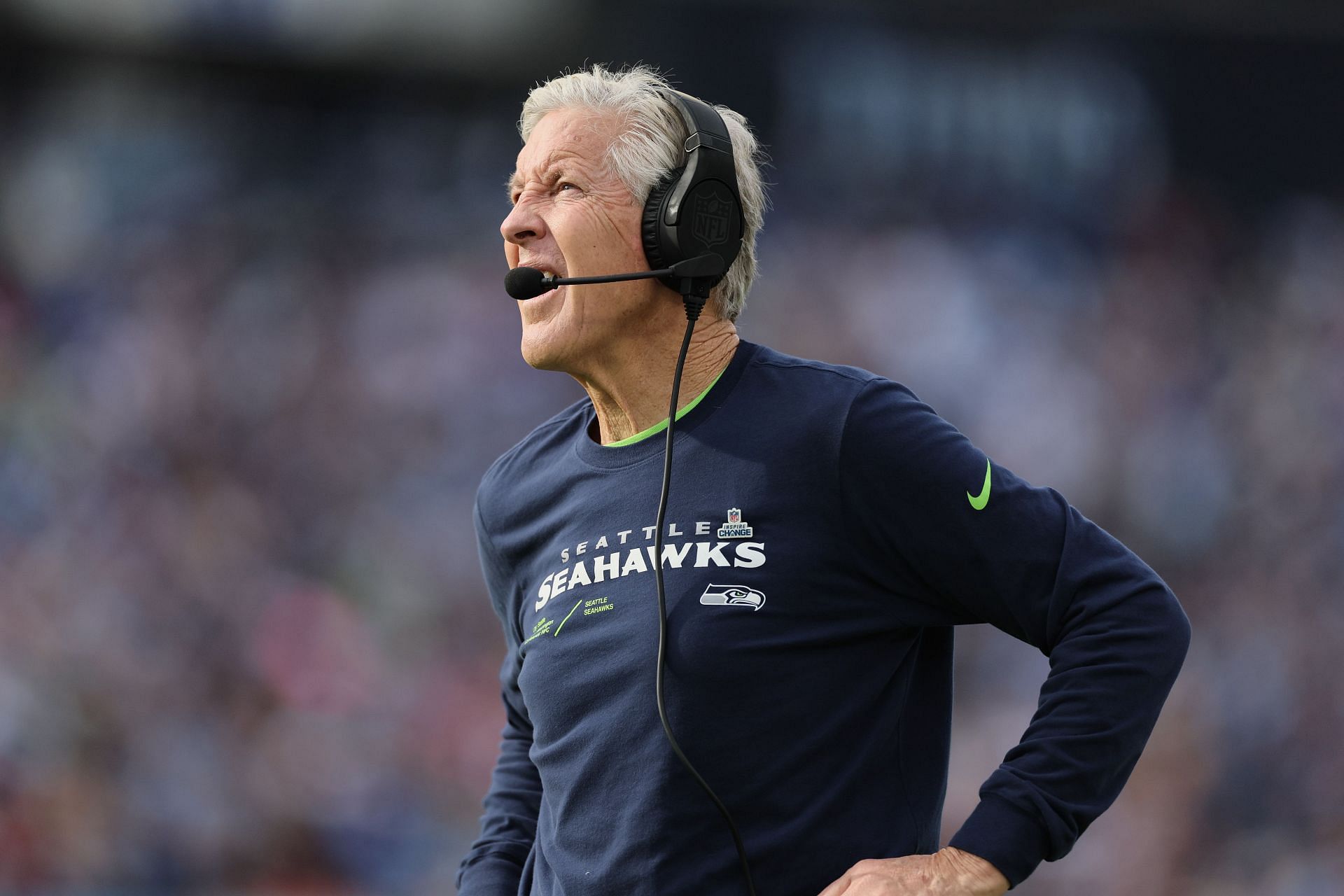 Pete Carroll during Seattle Seahawks v Tennessee Titans