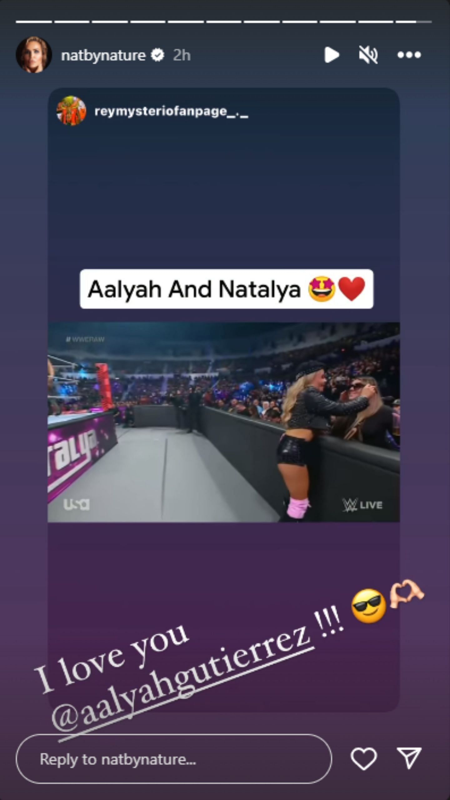 Natalya shared this on her Instagram story.