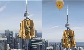 WATCH: Justin Bieber shares viral clip of CN Tower sporting NHL All-Star jersey