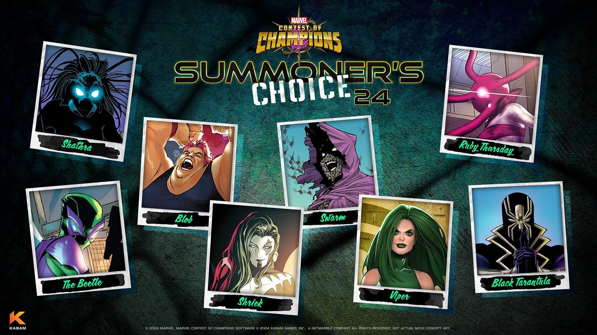 Users can choose between eight iconic villains (Image via Kabam)