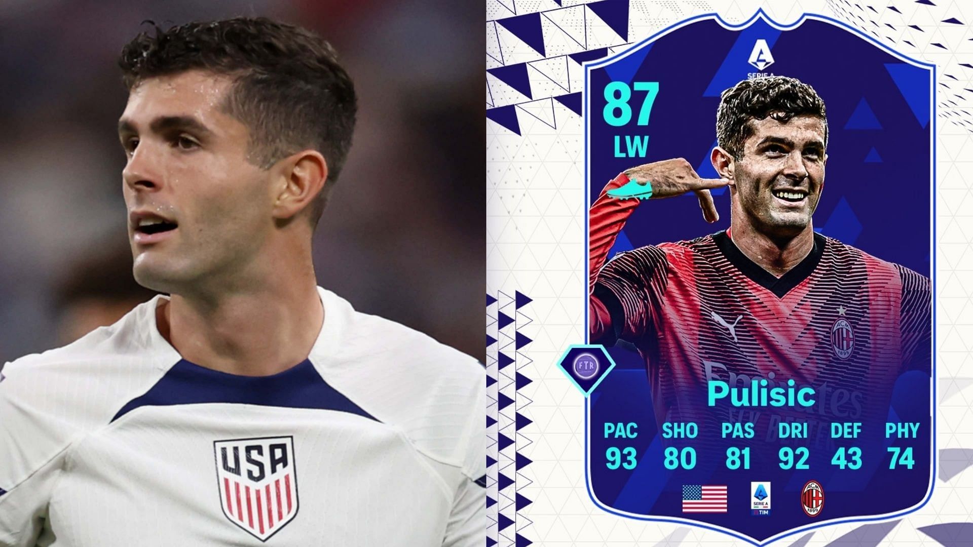 Christian Pulisic is set to appear as a Serie A POTM SBC (Images via Goal, X/ FTR)