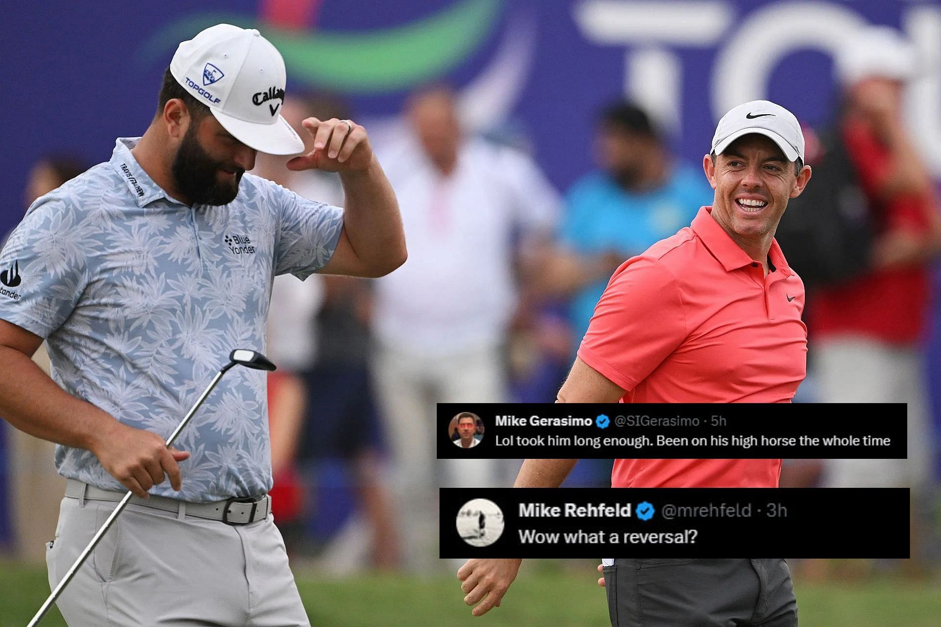 Jon Rahm and Rory McIlroy (Image via Getty).