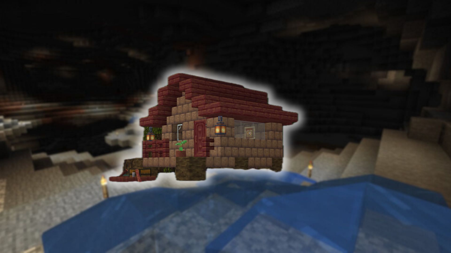 A cave house in Minecraft 