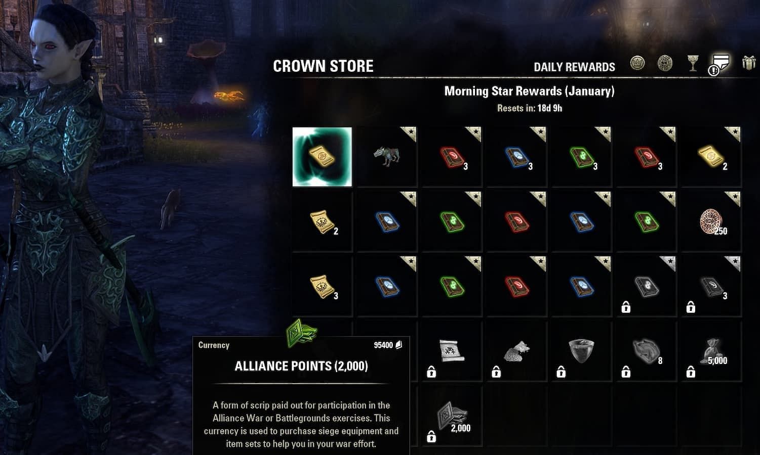 Alliance Points in ESO (Image via ZeniMax Online Studios)