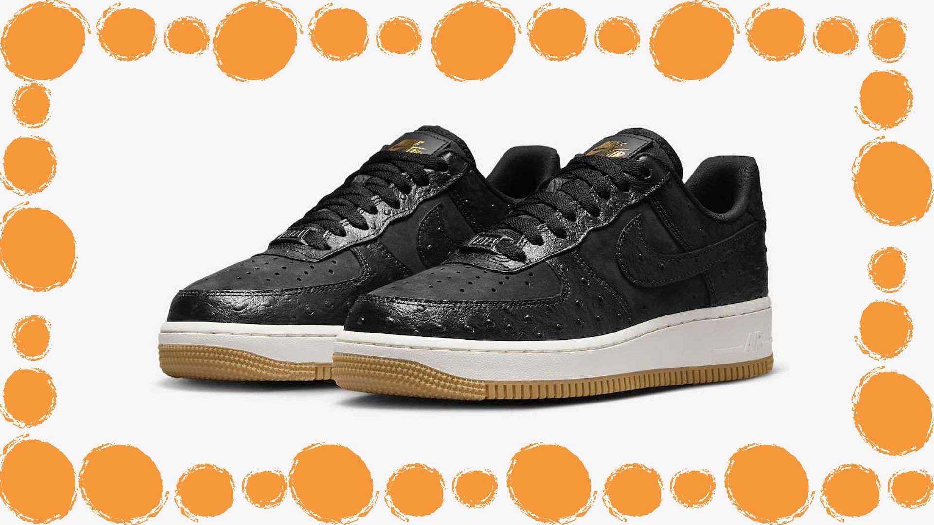 Nike Air Force 1 Low Black Ostrich sneakers (Image via Twitter/@solefeenx)