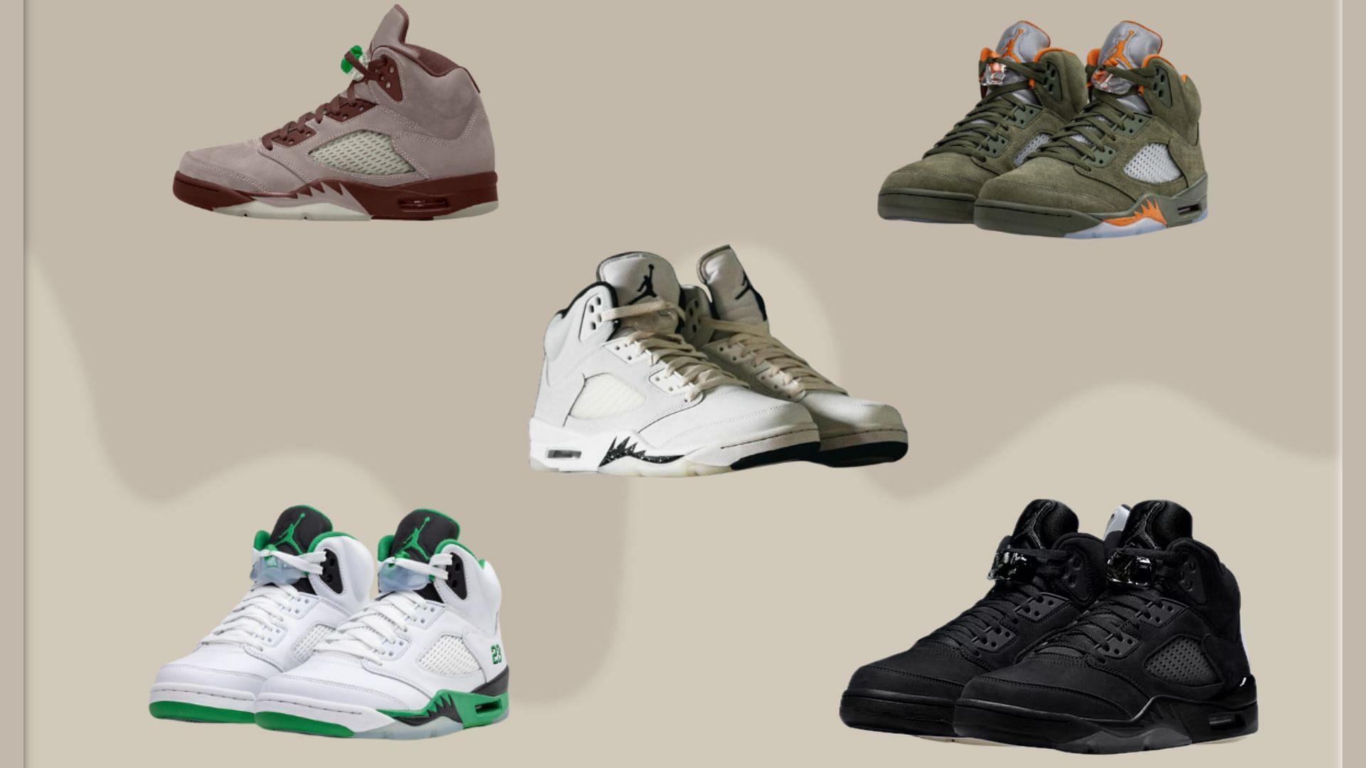 Air Jordan 5 sneaker colorways anticipated to arrive this year (Image via Sportskeeda)