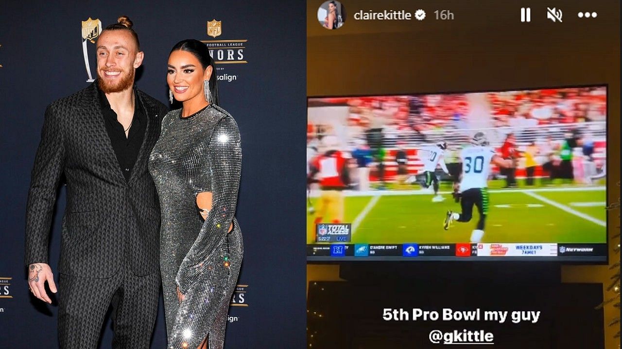 Kittle's wife Claire swoons as 49ers star makes 5th Pro Bowl