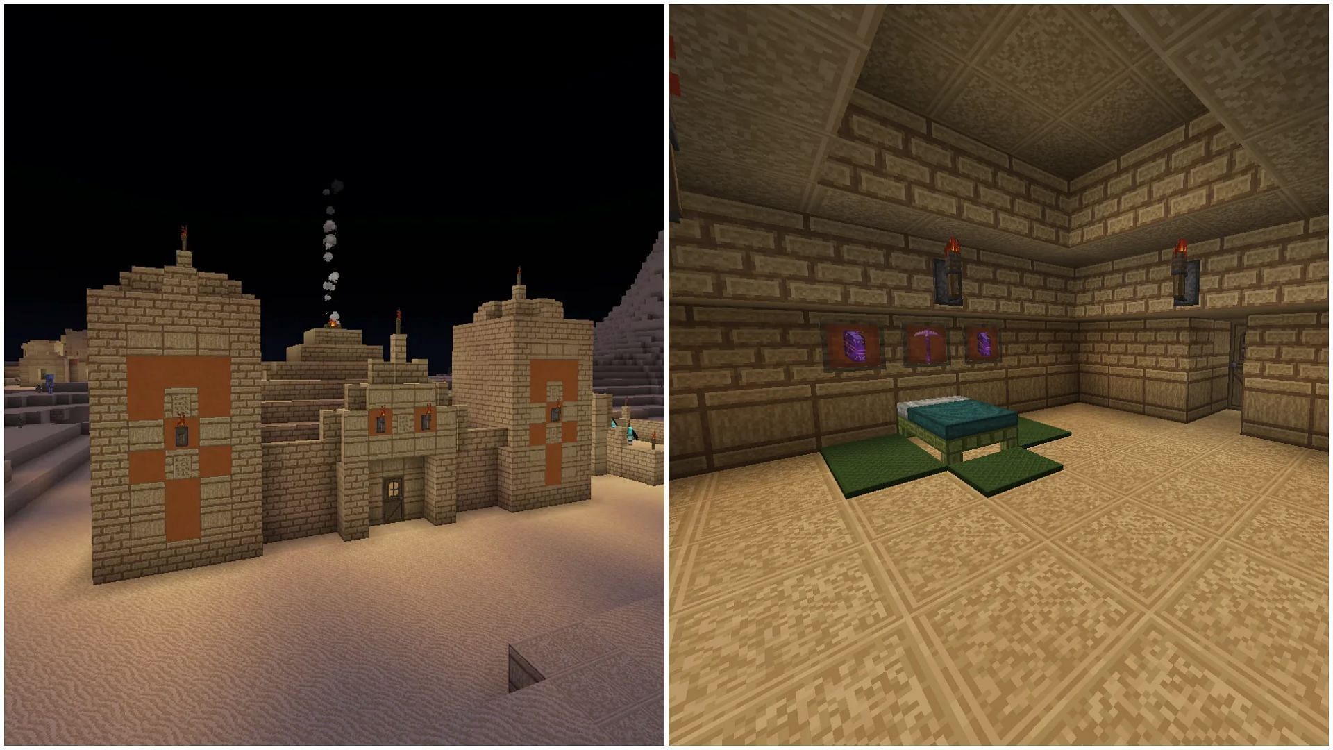 Minecraft base in desert temple