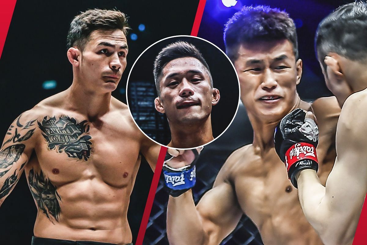 Martin Nguyen (inset) wants Thanh Le (L) to beat Tang Kai (R) in their unification bout in March and then face him next. -- Photo by ONE Championship