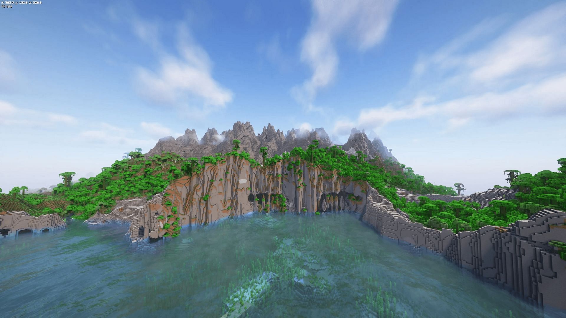 The cliffs near this Minecraft seed&#039;s spawn are a sight to behold (Image via Stofix_/Reddit)