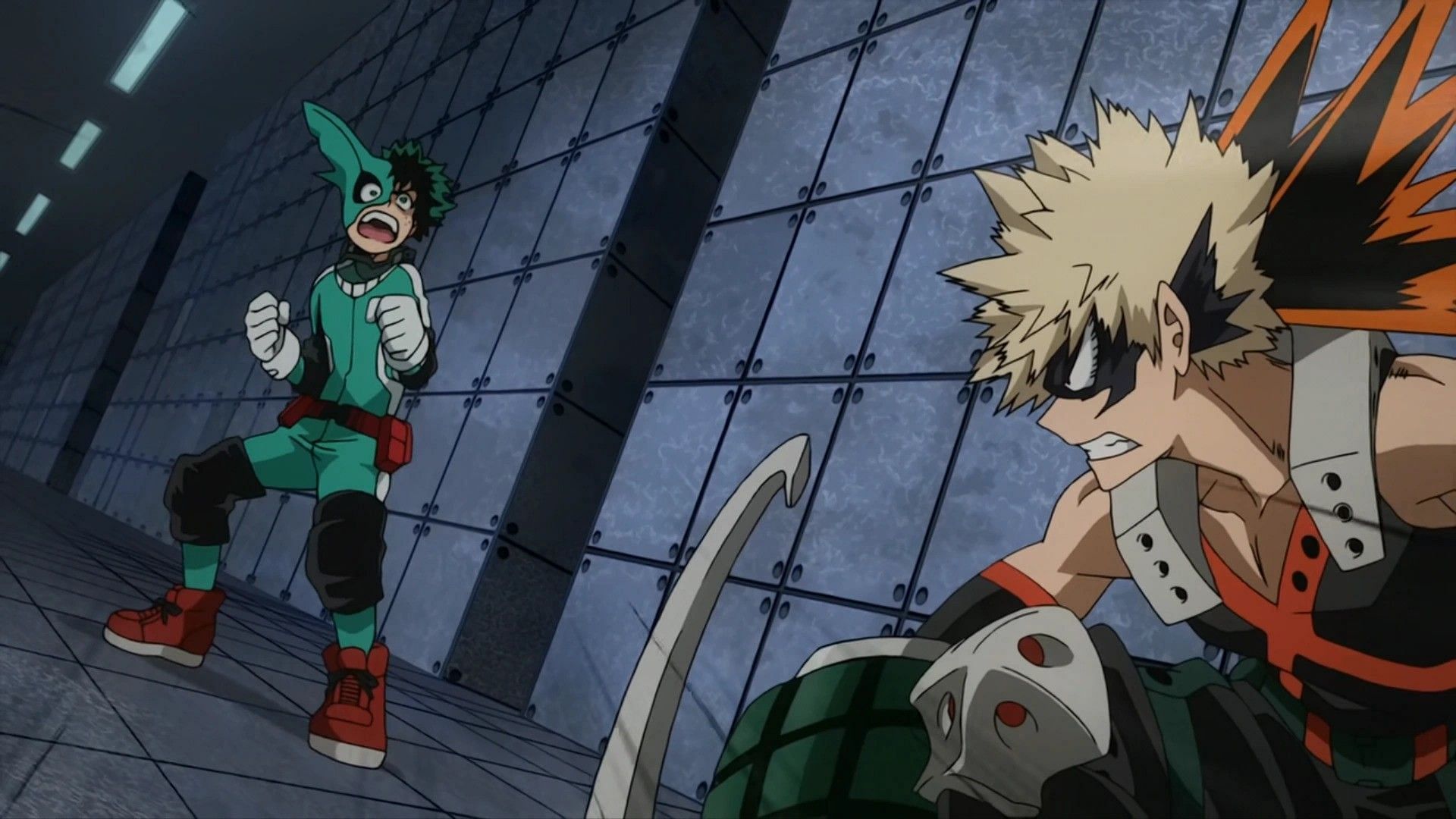 Deku vs Bakugo as seen in the anime (Image via Bones)