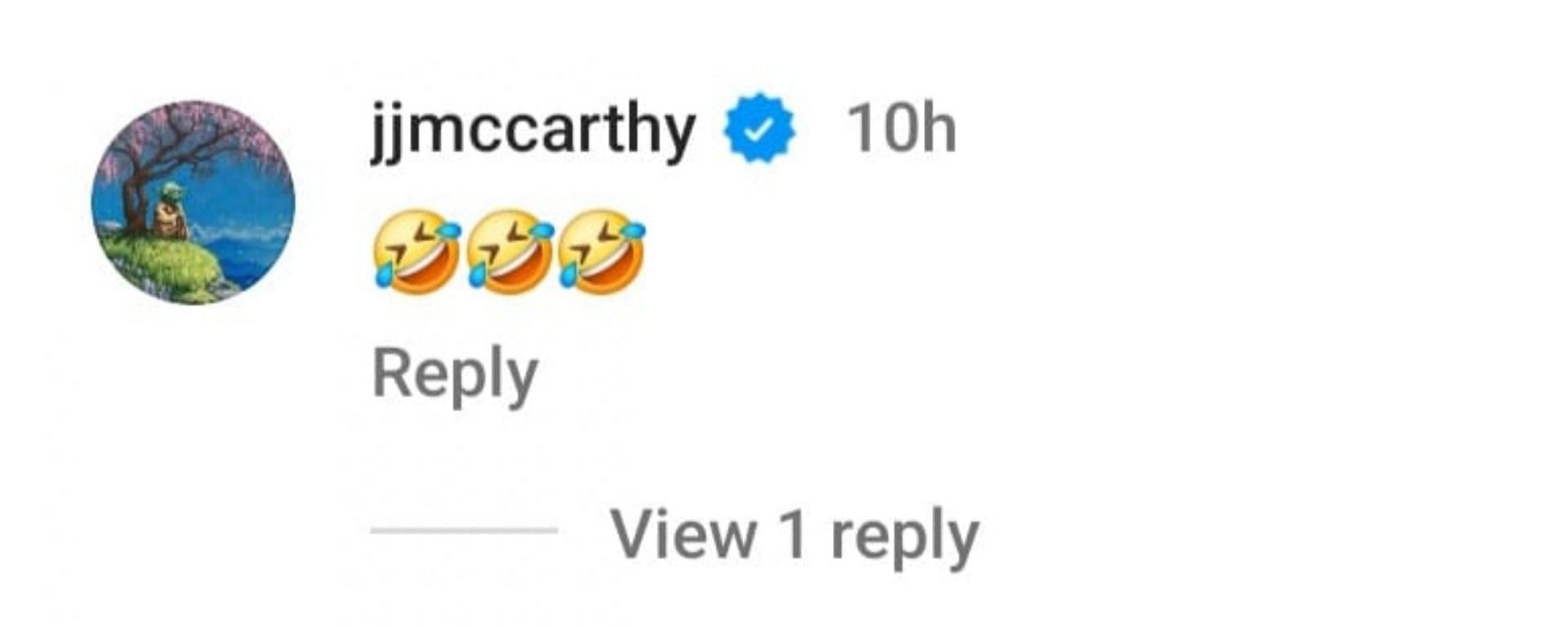 J.J. McCarthy&#039;s reaction to the video.