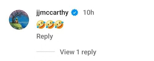 J.J. McCarthy's reaction to the video.