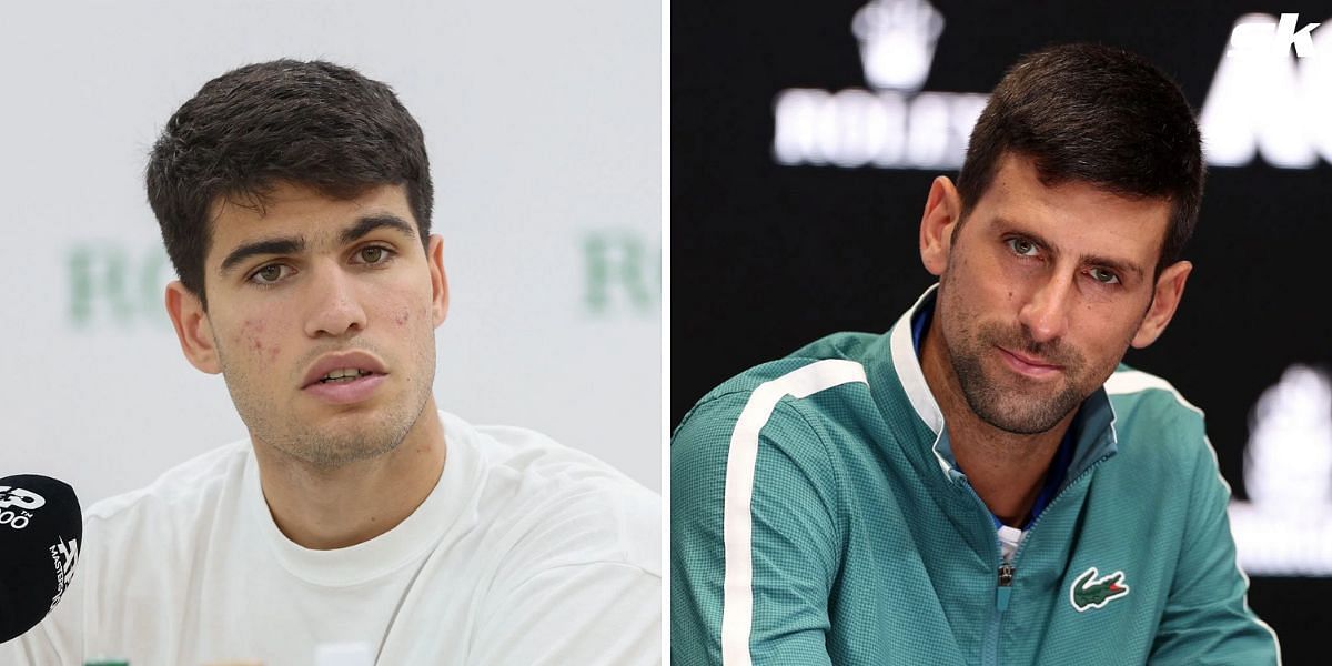 Carlos Alcaraz (L), Novak Djokovic (R)