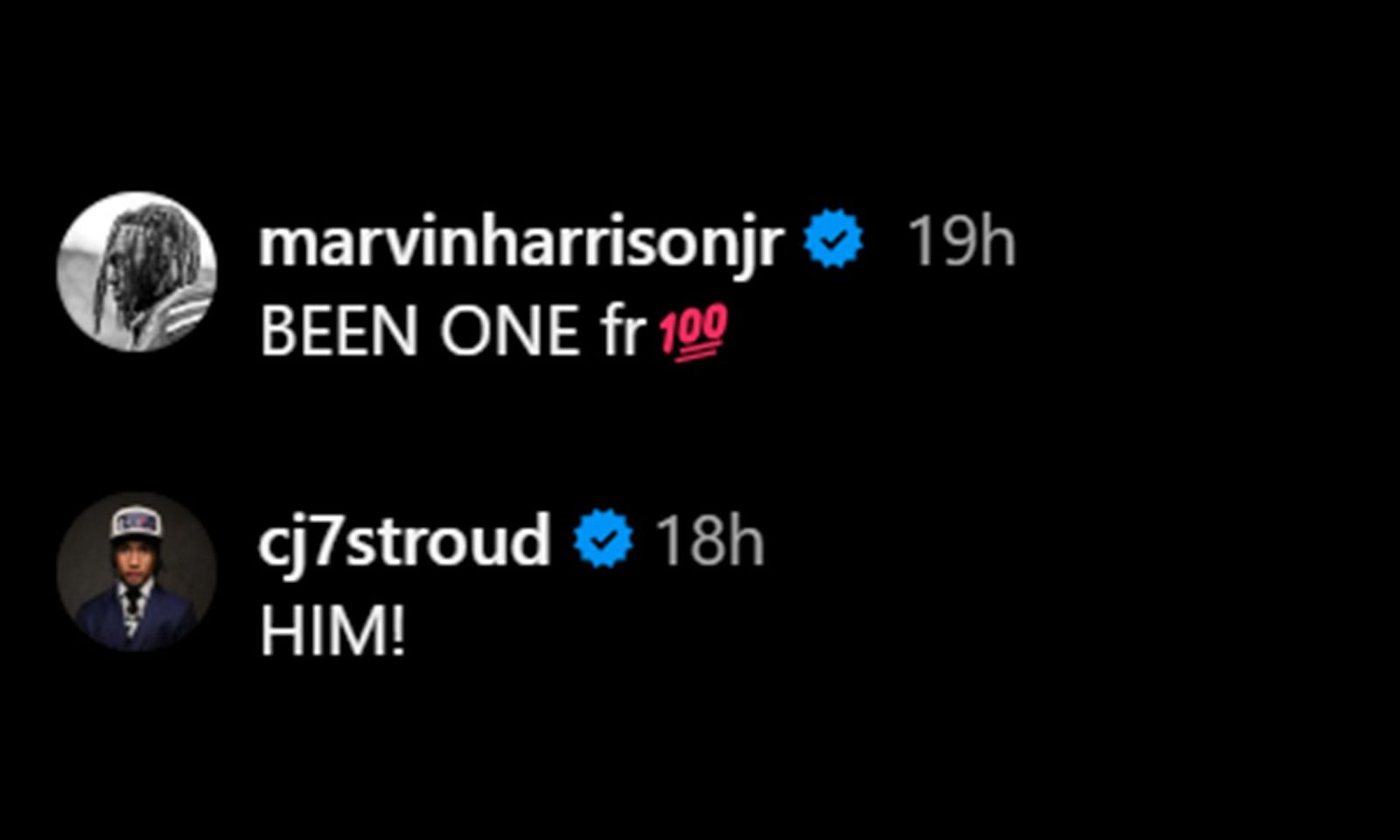 Texans QB CJ Stroud reacts to Marvin Harrison Jr as former Ohio State ...