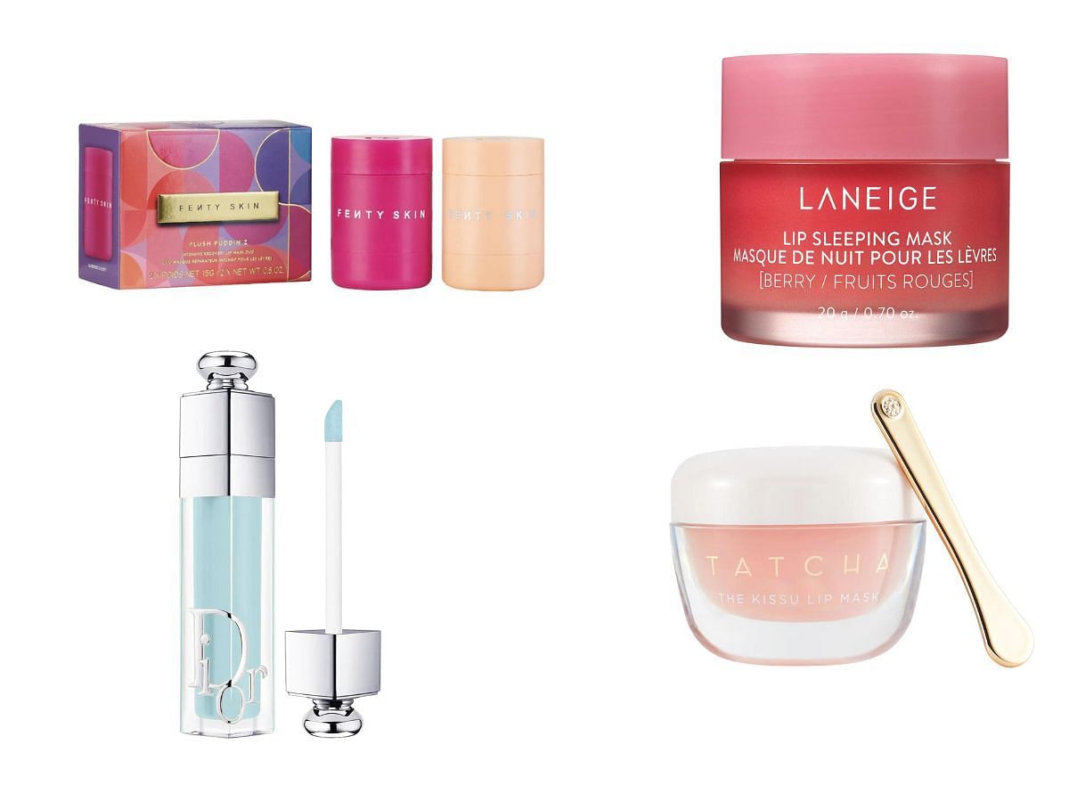 Fenty beauty lip mask, Laneige lip mask, and other products for plumper lips (Image via SportsKeeda)